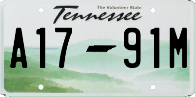 TN license plate A1791M