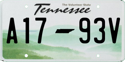 TN license plate A1793V