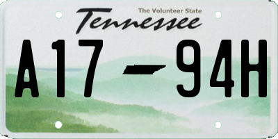 TN license plate A1794H