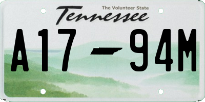 TN license plate A1794M