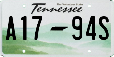 TN license plate A1794S