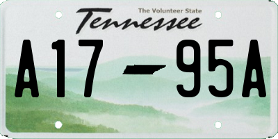 TN license plate A1795A