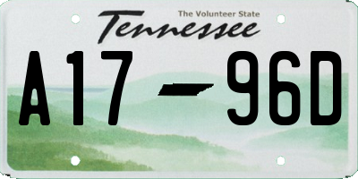 TN license plate A1796D
