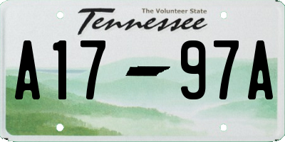 TN license plate A1797A