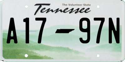 TN license plate A1797N