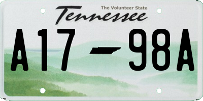 TN license plate A1798A