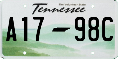 TN license plate A1798C