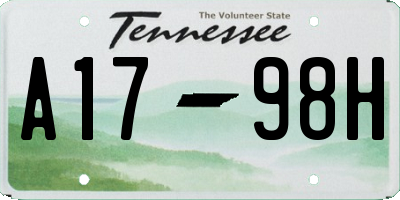 TN license plate A1798H
