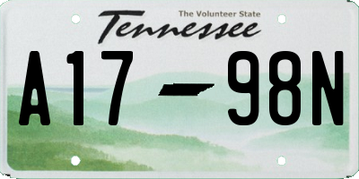TN license plate A1798N