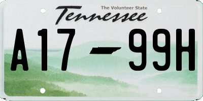 TN license plate A1799H