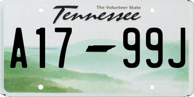 TN license plate A1799J