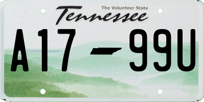 TN license plate A1799U