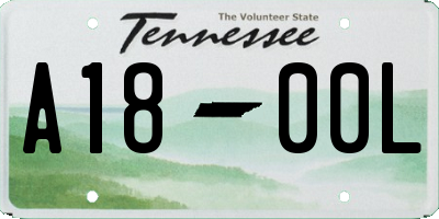 TN license plate A1800L
