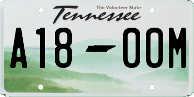 TN license plate A1800M