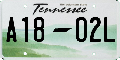 TN license plate A1802L