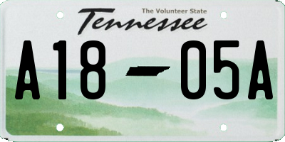 TN license plate A1805A