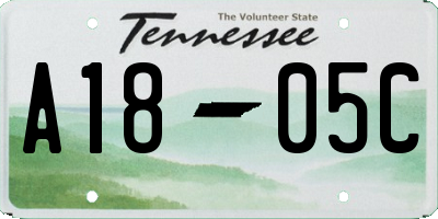 TN license plate A1805C