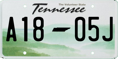 TN license plate A1805J