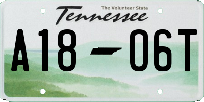 TN license plate A1806T