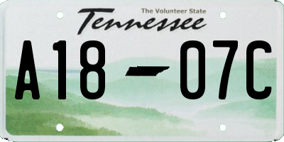 TN license plate A1807C