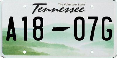 TN license plate A1807G