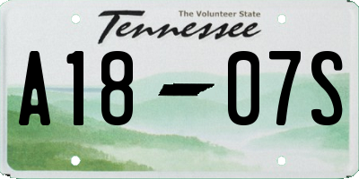 TN license plate A1807S