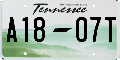 TN license plate A1807T