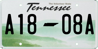TN license plate A1808A