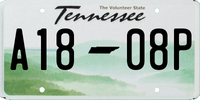 TN license plate A1808P