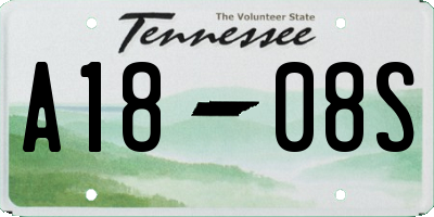 TN license plate A1808S