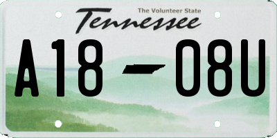 TN license plate A1808U