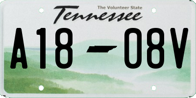 TN license plate A1808V