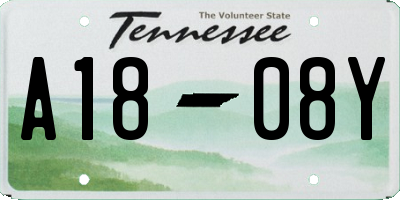 TN license plate A1808Y
