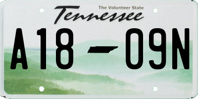 TN license plate A1809N