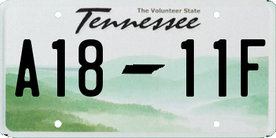 TN license plate A1811F