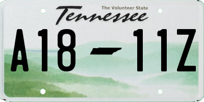 TN license plate A1811Z