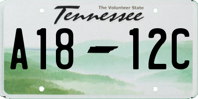 TN license plate A1812C