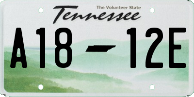 TN license plate A1812E