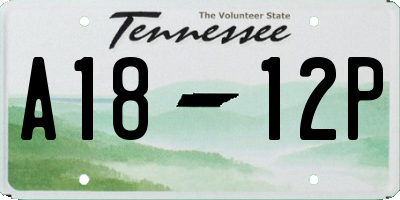 TN license plate A1812P