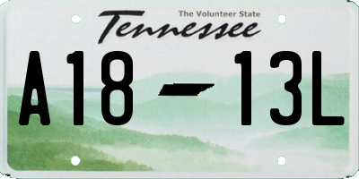 TN license plate A1813L