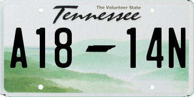 TN license plate A1814N