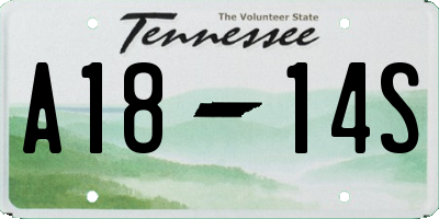 TN license plate A1814S