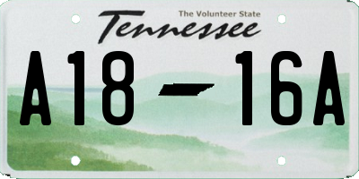 TN license plate A1816A