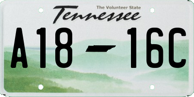 TN license plate A1816C