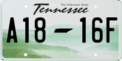 TN license plate A1816F