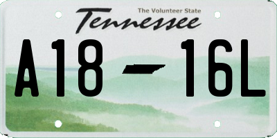 TN license plate A1816L