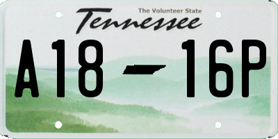 TN license plate A1816P