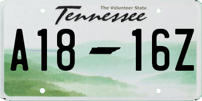 TN license plate A1816Z