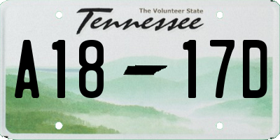 TN license plate A1817D