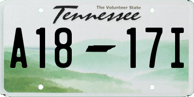 TN license plate A1817I